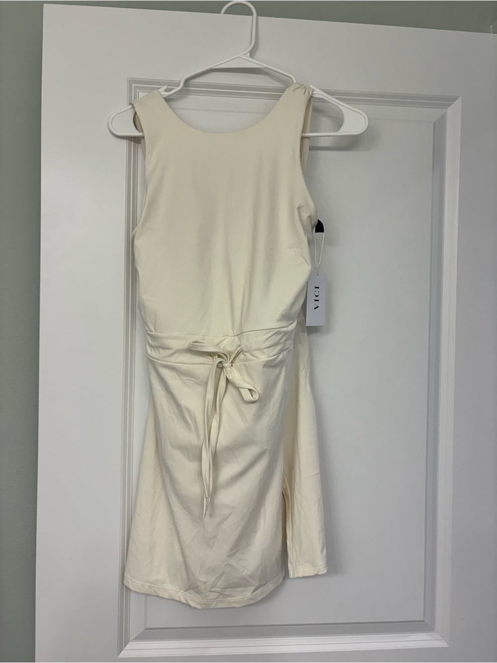 Vici Cream Sleeveless Tie-Back Mini Dress